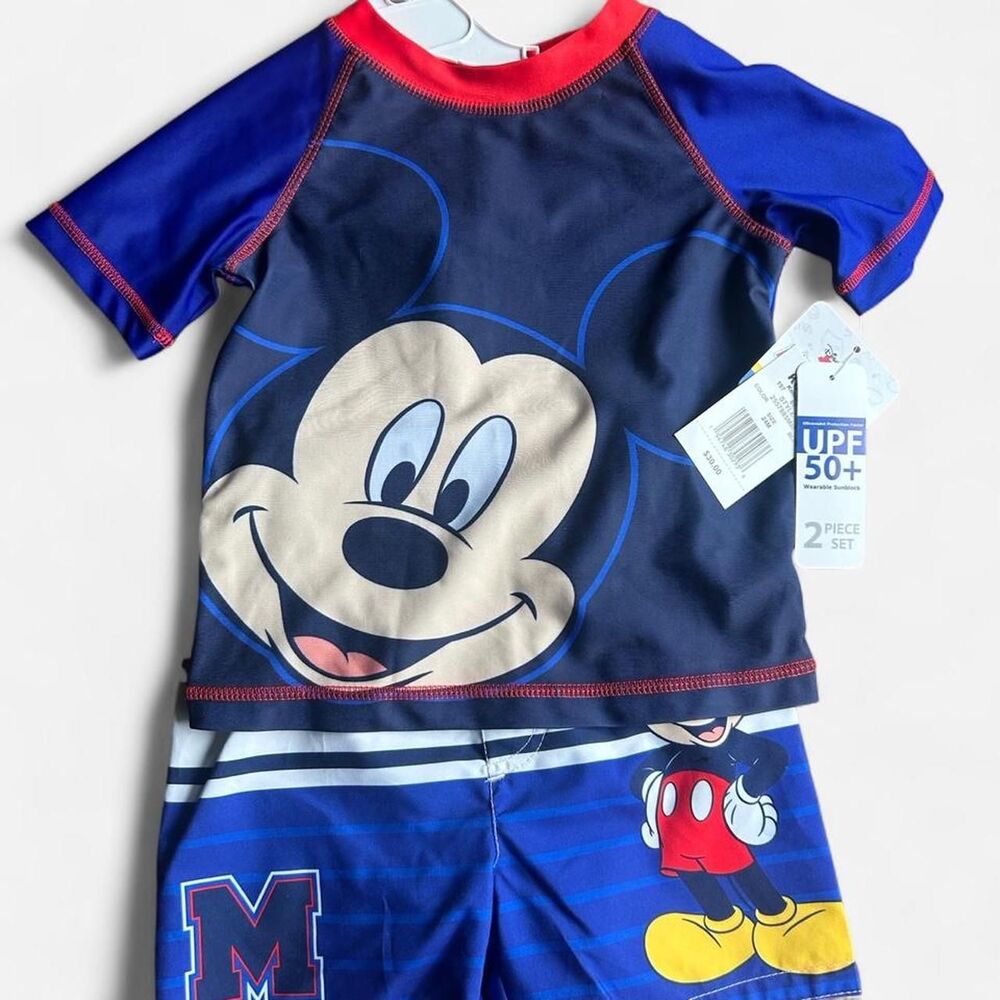 Kid's Disney's Mickey Swim Trunks and Shirt